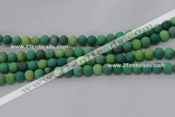 CAA1151 15.5 inches 6mm round matte grass agate beads wholesale