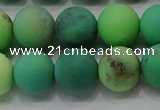 CAA1152 15.5 inches 8mm round matte grass agate beads wholesale