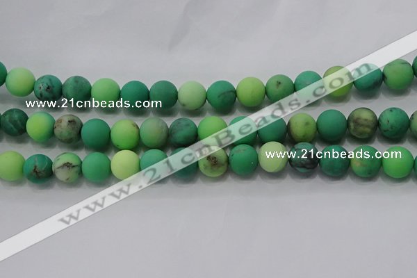 CAA1152 15.5 inches 8mm round matte grass agate beads wholesale