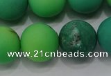 CAA1153 15.5 inches 10mm round matte grass agate beads wholesale