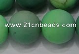 CAA1156 15.5 inches 16mm round matte grass agate beads wholesale