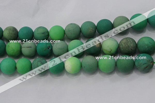 CAA1156 15.5 inches 16mm round matte grass agate beads wholesale