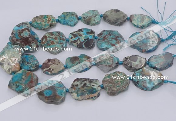 CAA1160 15.5 inches 20*25mm - 35*45mm freeform ocean agate beads