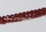 CAA117 15.5 inches 4mm faceted round red agate gemstone beads