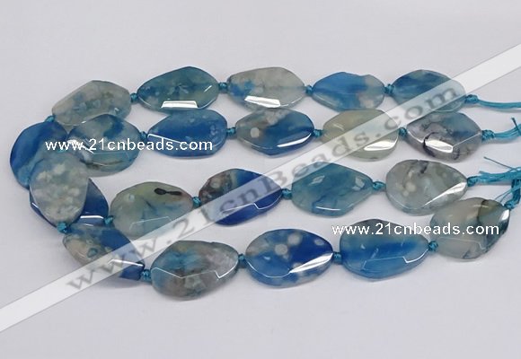 CAA1178 15.5 inches 22*30mm - 25*35mm faceted freeform sakura agate beads