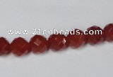 CAA118 15.5 inches 8mm faceted round red agate gemstone beads