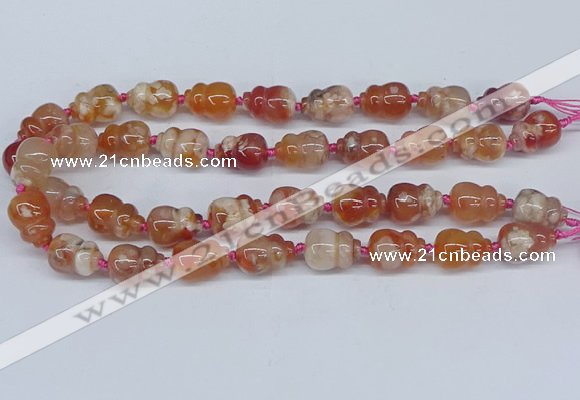 CAA1183 15.5 inches 15*20mm carved calabash sakura agate beads