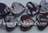 CAA1187 15.5 inches 16mm - 18mm heart dragon veins agate beads