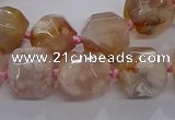 CAA1208 15.5 inches 10*14mm - 12*16mm faceted nuggets sakura agate beads