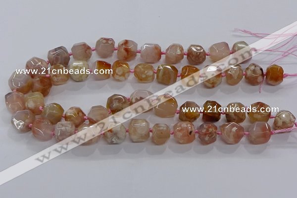 CAA1208 15.5 inches 10*14mm - 12*16mm faceted nuggets sakura agate beads