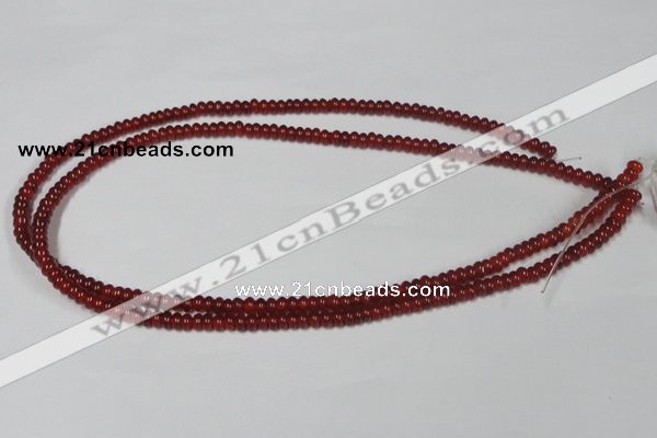 CAA121 15.5 inches 3*5mm rondelle red agate gemstone beads