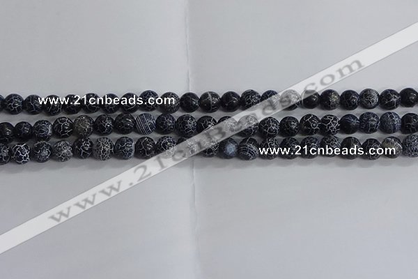 CAA1210 15.5 inches 6mm round frosted agate beads wholesale