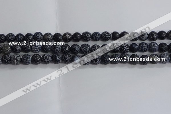 CAA1211 15.5 inches 8mm round frosted agate beads wholesale