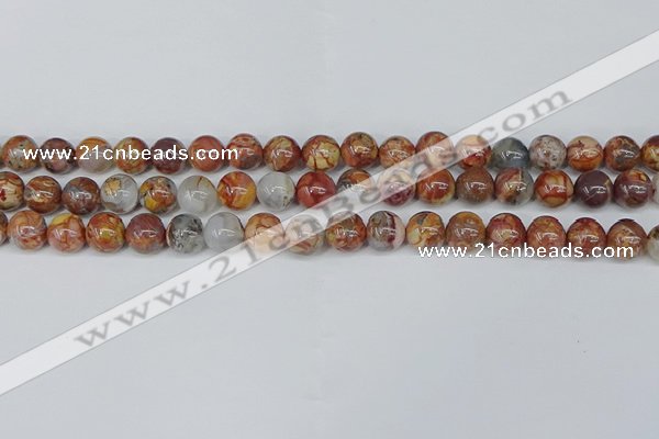 CAA1222 15.5 inches 8mm round gold mountain agate beads