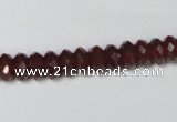 CAA123 15.5 inches 5*8mm faceted rondelle red agate gemstone beads