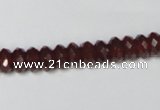 CAA123 15.5 inches 5*8mm faceted rondelle red agate gemstone beads