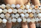 CAA1233 15.5 inches 12mm faceted nuggets matte dendritic agate beads