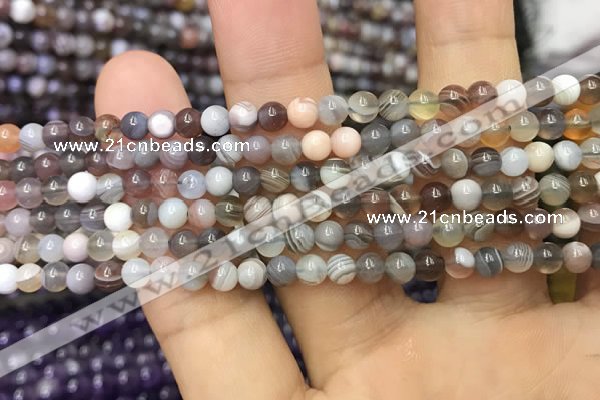 CAA1250 15.5 inches 4mm round Botswana agate beads wholesale