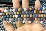 CAA1281 15.5 inches 6mm round matte plated druzy agate beads