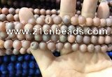 CAA1293 15.5 inches 8mm round matte plated druzy agate beads