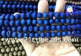 CAA1299 15.5 inches 8mm round matte plated druzy agate beads