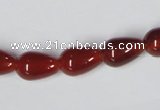 CAA131 15.5 inches 9*14mm teardrop red agate gemstone beads