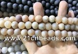 CAA1312 15.5 inches 10mm round matte plated druzy agate beads