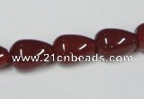 CAA132 15.5 inches 10*14mm teardrop red agate gemstone beads