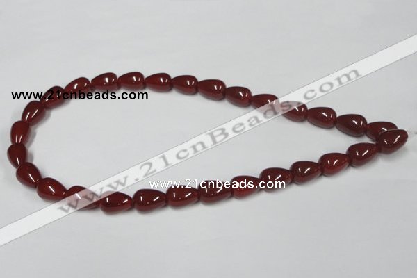 CAA132 15.5 inches 10*14mm teardrop red agate gemstone beads