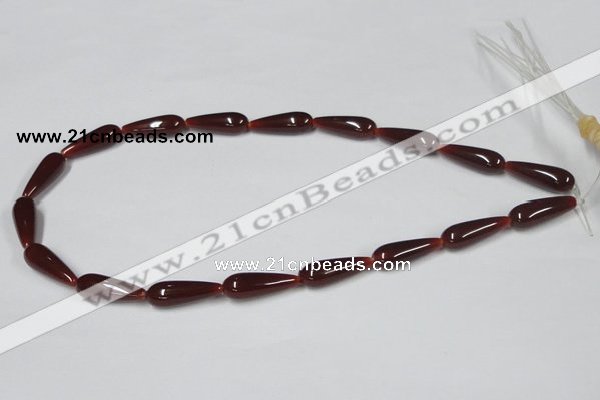CAA133 15.5 inches 8*22mm teardrop red agate gemstone beads