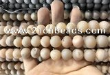 CAA1332 15.5 inches 12mm round matte plated druzy agate beads