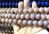 CAA1333 15.5 inches 12mm round matte plated druzy agate beads