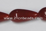 CAA134 15.5 inches 15*30mm teardrop red agate gemstone beads