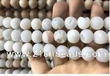 CAA1351 15.5 inches 14mm round matte plated druzy agate beads