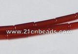 CAA136 15.5 inches 4*13mm column red agate gemstone beads