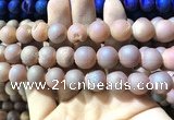 CAA1373 15.5 inches 16mm round matte plated druzy agate beads