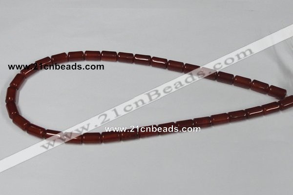 CAA138 15.5 inches 7*12mm column red agate gemstone beads