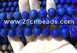 CAA1380 15.5 inches 16mm round matte plated druzy agate beads