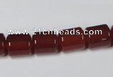 CAA139 15.5 inches 9*12mm column red agate gemstone beads