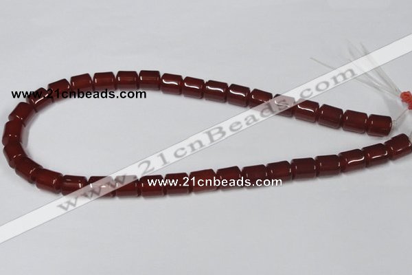 CAA139 15.5 inches 9*12mm column red agate gemstone beads