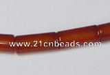 CAA140 15.5 inches 8*18mm column red agate gemstone beads