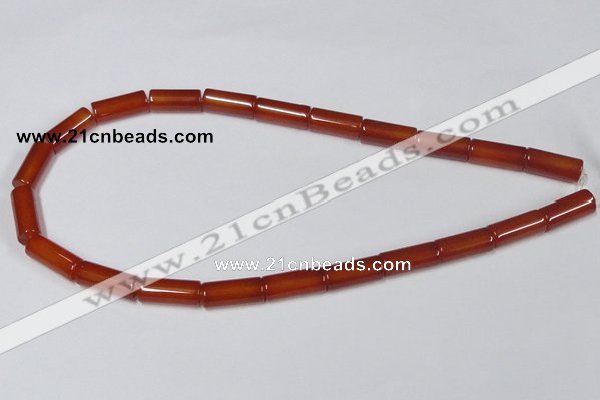 CAA140 15.5 inches 8*18mm column red agate gemstone beads