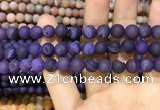 CAA1406 15.5 inches 8mm round matte druzy agate beads