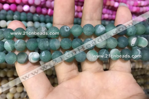 CAA1409 15.5 inches 8mm round matte druzy agate beads