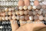 CAA1418 15.5 inches 10mm round matte druzy agate beads