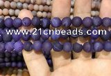 CAA1421 15.5 inches 10mm round matte druzy agate beads