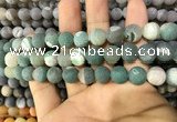 CAA1424 15.5 inches 10mm round matte druzy agate beads