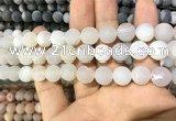 CAA1430 15.5 inches 12mm round matte druzy agate beads