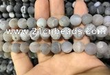 CAA1432 15.5 inches 12mm round matte druzy agate beads