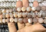 CAA1433 15.5 inches 12mm round matte druzy agate beads